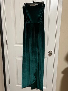 green emerald velvet dress Josie Bandage V Neck Mini Dress